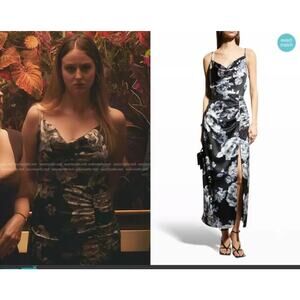 ASO Grace Gossip Girl Milly Lillianna Satin Floral Dress NEW Size 4